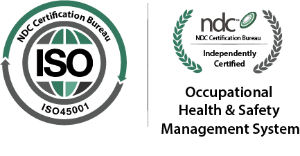 NDC ISO 45001 certification visual from the live NDC site