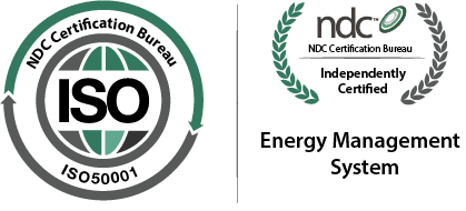 NDC ISO 50001 certification visual from the live NDC site