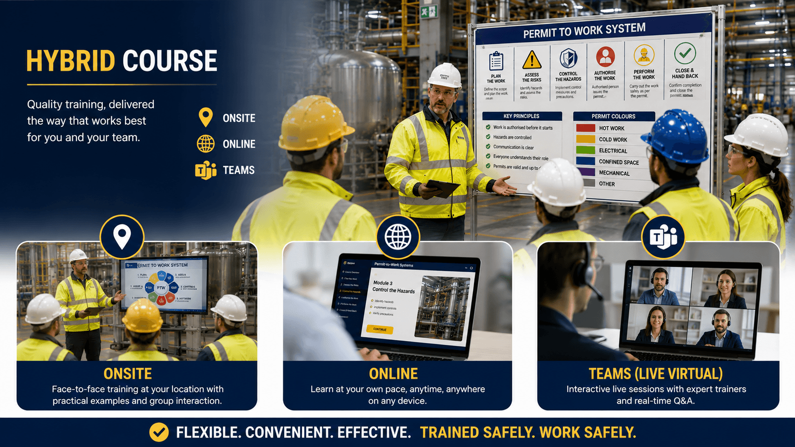 Permit-to-work training delivered onsite, online and through a live virtual classroom