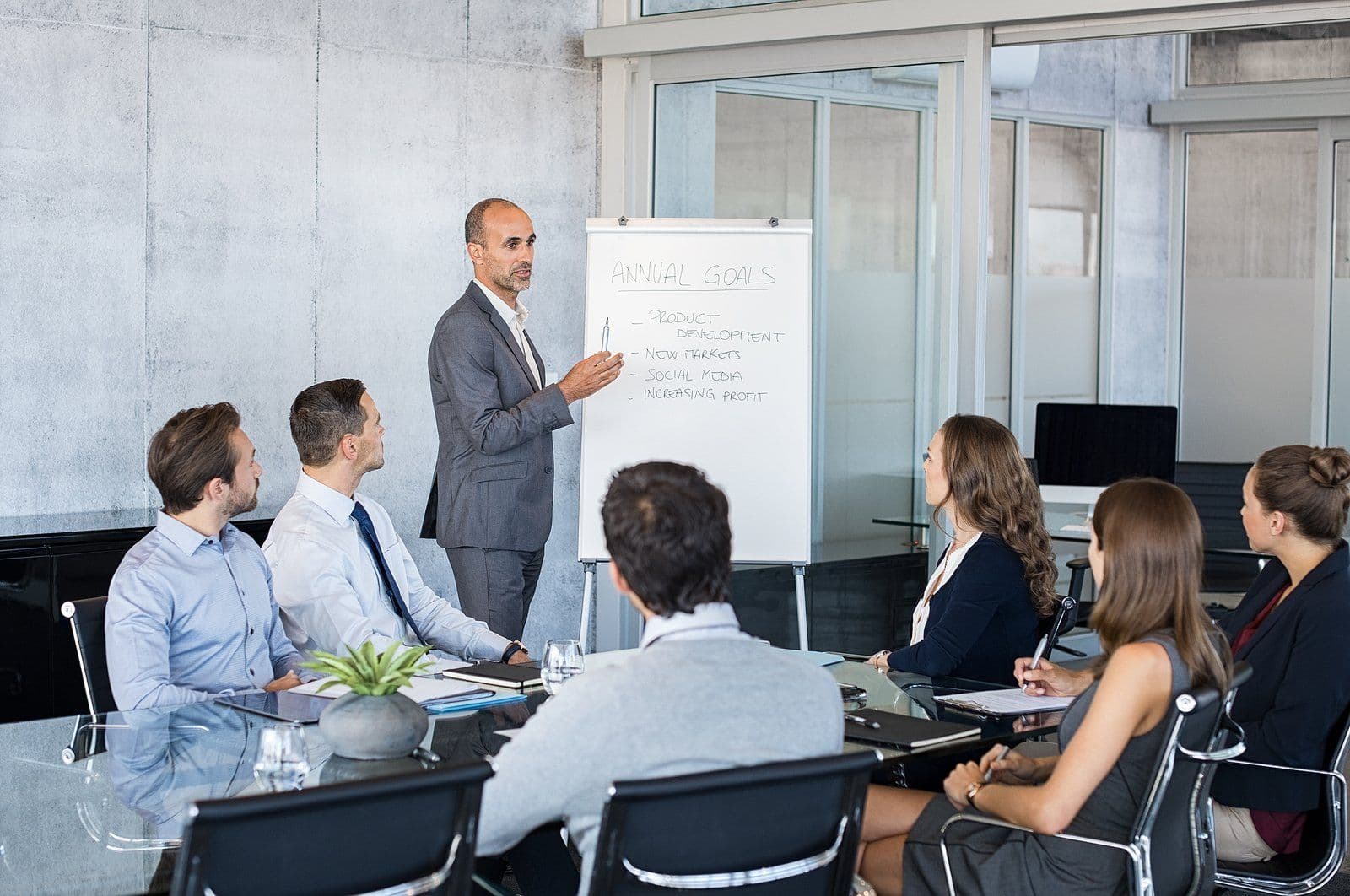 Professional business meeting in a conference room