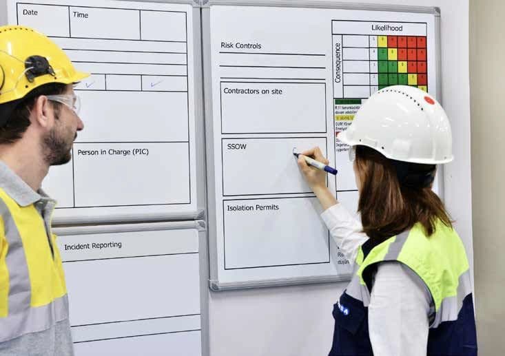 Site team reviewing environmental management controls